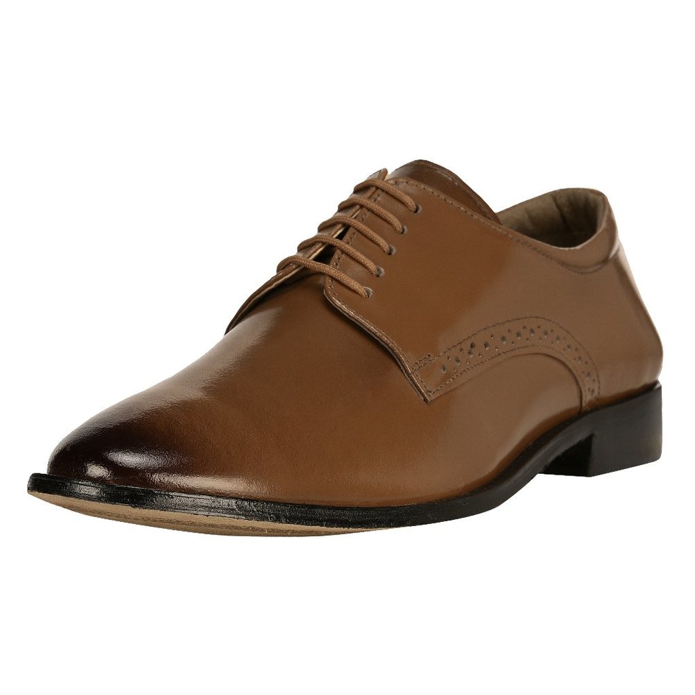 Boseman Tan Leather Derby Style Dress Shoes
